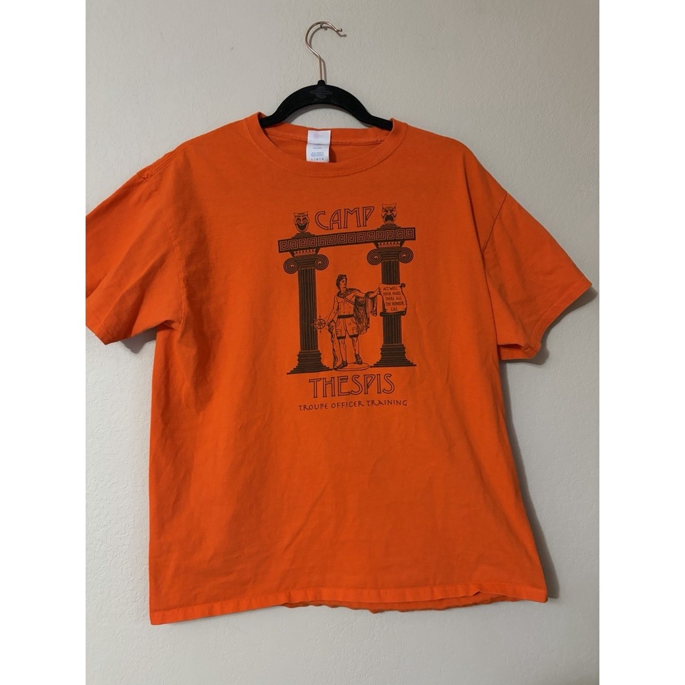 Camp Thespis Troupe Officer Training Size Large‎ 100% Cotton Theatre Broadway